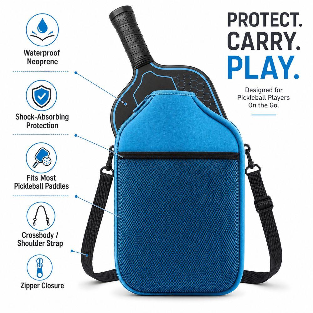 Protective Pickleball Racket Storage Bag Waterproof PickleBall Paddle Case  Pickleball Accessories