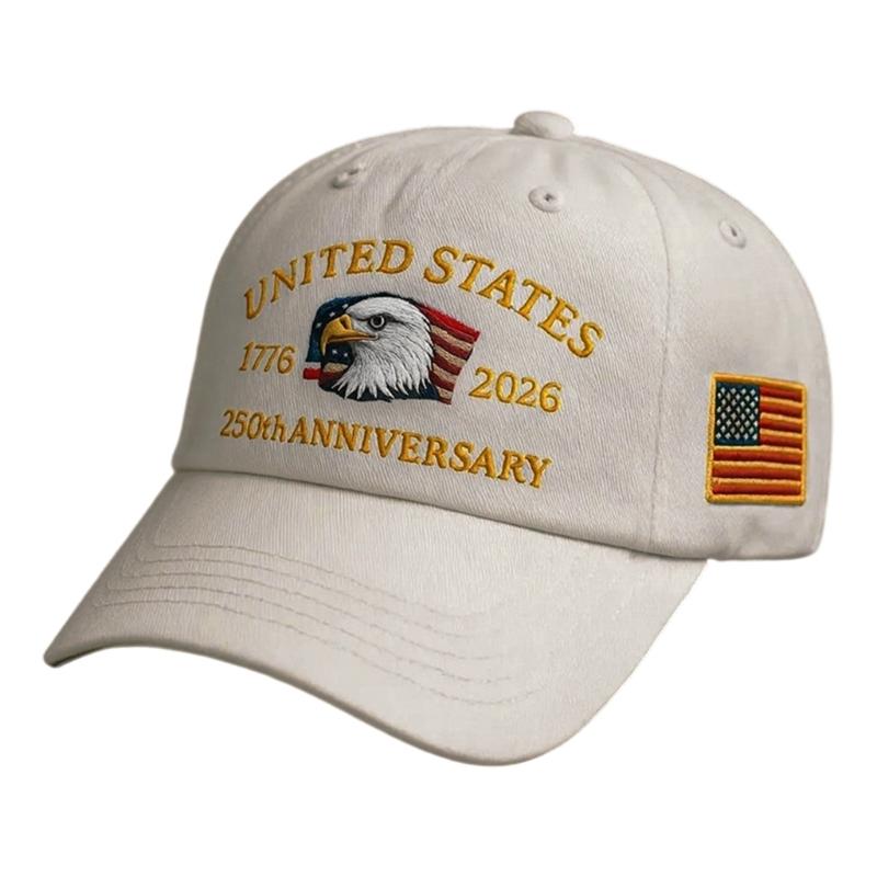 United States 250th Anniversary Hat, Adjustable Cotton Printed Patriotic Baseball Cap for Men Women Anniversary Commemorative жёлтый