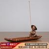 Copper Old Man Fishing Burner Tea Tray Ornament Home Incense Supplies