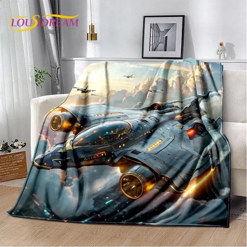 29 Style Space Spitfire Aircraft  Air Force Jet Fighter Cartoon Blanket,Soft Throw Blanket for Home Bedroom Bed Sofa Cover Child