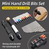 Mini Micro Aluminum 0.3-3.4mm Hand Drill With Keyless Chuck Rotary Tools Wood Drilling + HSS Twist Drill Bits Set Manual