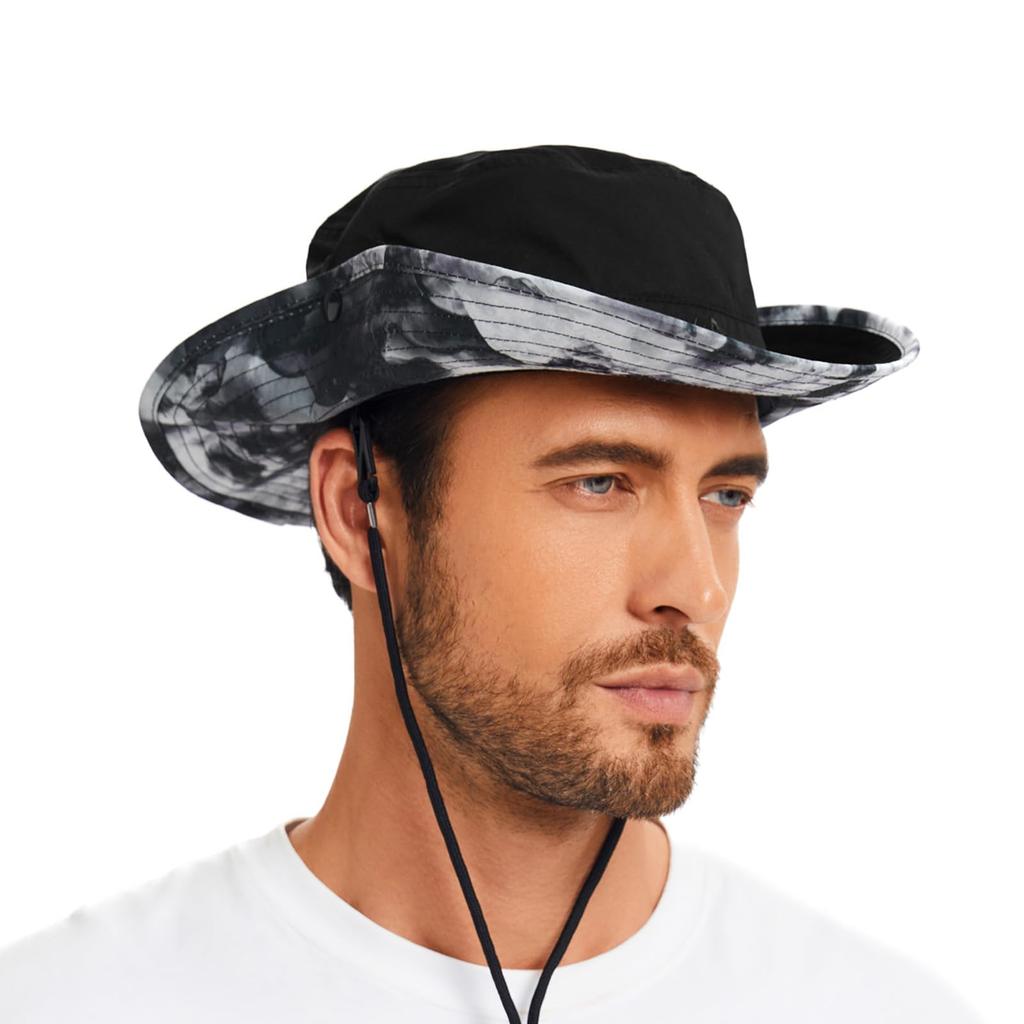 Bassdash FH18 Foldable Sun Hat with UPF UV for Fishing and Hiking 50+ Protection, Under-Brim Print, Unisex,