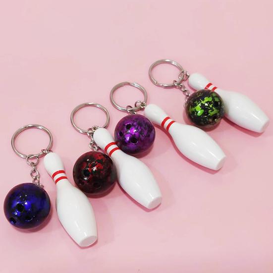 Car Key Chain Bowling Mini Ball Shape Smooth Surface Key Ring Easy Installation Sports Keyring Pendant Man Women Gift