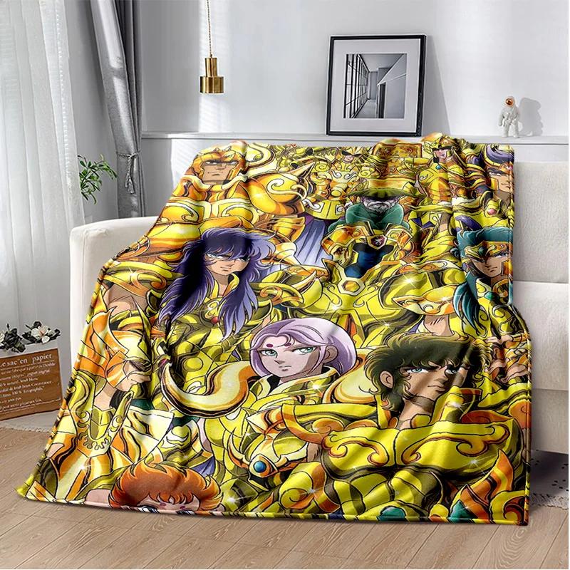 3D-Retro-Saint-Seiya-Anime-Cartoon-Decke, weiche Überwurfdecke für Zuhause, Schlafzimmer, Bett, Sofa, Picknick, Reisen, Büro, Decke für Kinder