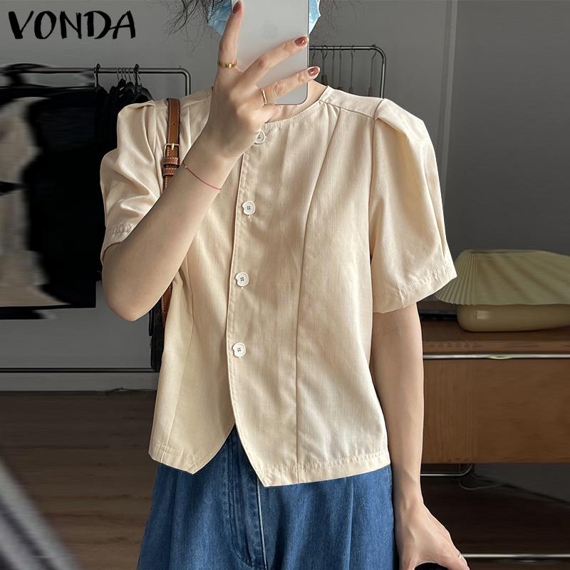

Летние женские повседневные рубашки с коротким рукавом VONDA, топы