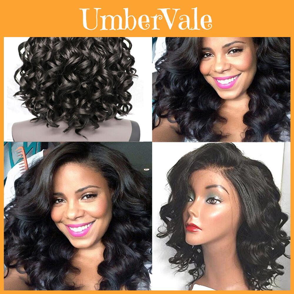Premium Quality Women Fashion Lace Front Water Wave Hair Wig Black Short Bob Curly Full Wigs For Effortless Style