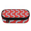Pencil Case Spacious Storage 300D Polyester Zip Around Closure with Main Pocket Mesh Layer and Removable Pen Divider for Students