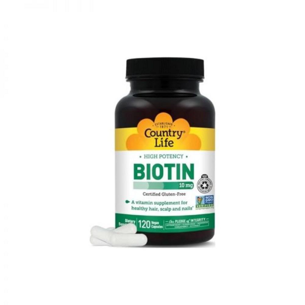 Country Life High Potency Biotin 10mg 120 Capsules 1 pcs 10 Tablets