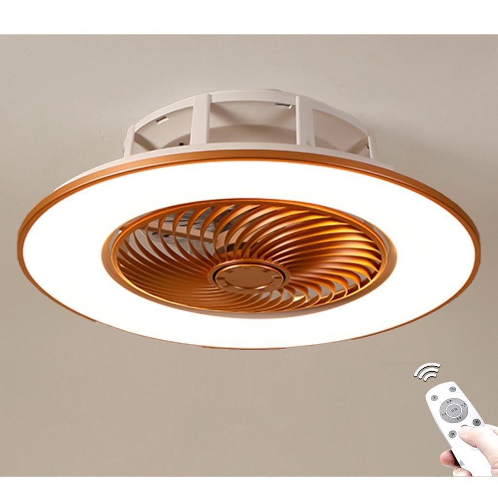 48W Minimalistische Deckenleuchte Runde Lüfterlampe Moderne LED-Deckenventilatorlampe Esszimmer Schlafzimmer Wohnzimmerlampe Mit 2,4G Fernbedienung