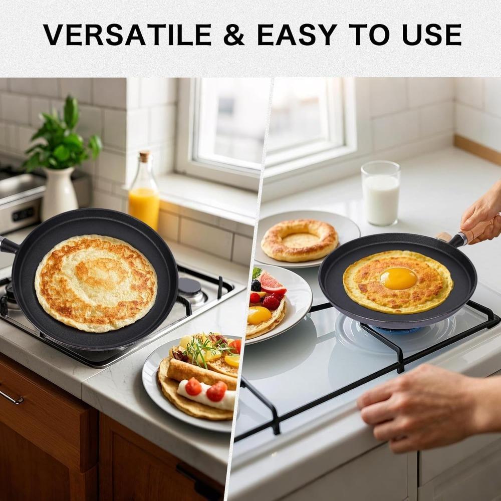 1Pcs Cast Iron Frying Pan Uncoated Non-stick Egg Pancake Pan Crepe Maker Steak Frying Pot Gas Induction Cooker Kitchen Cookware