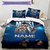 Messi Lionel Messi Football Legend Personalized Name Bedding Set,Cozy Bed Linen for Teen Boys Bedroom Decoration,Perfect Birthday Gift,Washable Duvet 