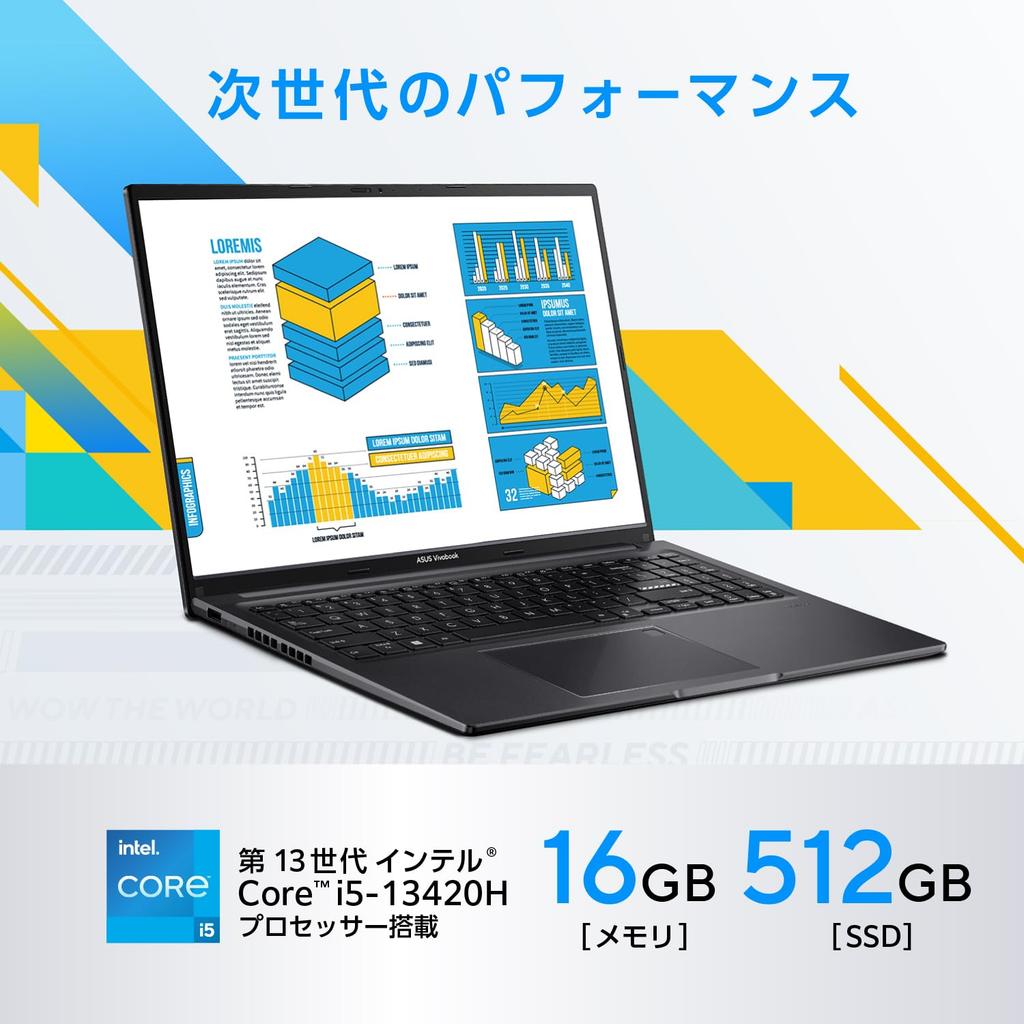 ASUS Vivobook 16 X1605VA Intel Core I5 16GB 512GB Windows Battery Fingerprint Indie Laptop, 16-inch, 13420H, Memory, SSD, 11, 7.9-Hour Life, Type-C