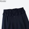 ZANZEA Blusa Casual de Manga Larga con Hombros Descubiertos para Mujer