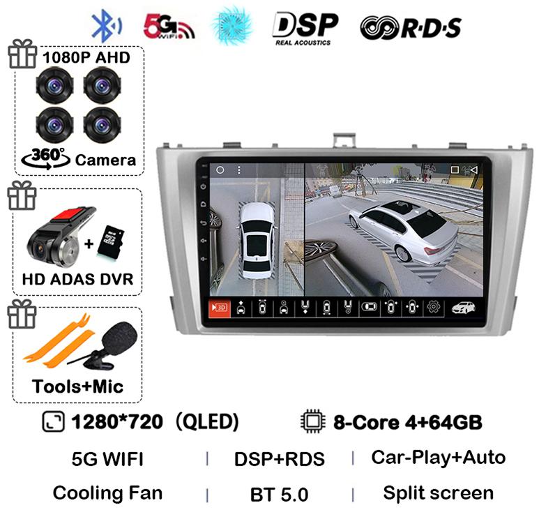 Android 14 Carplay Auto For Toyota Avensis 3 2008 2009 2010 2011 2012 2013- 2015 Car Radio Multimedia Stereo Player GPS 4G WIFI