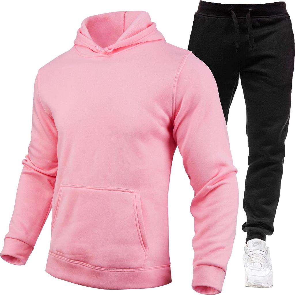 2025 Men's Trendy Hooded Pullover Set: Thick Loose Fit for Autumn/Winter Running