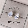 Delicate Water Drop Shaped Stud Earrings Luxury Silver Color Crystal CZ Ear Earrings for Women Fashion Versatile Jewelry
