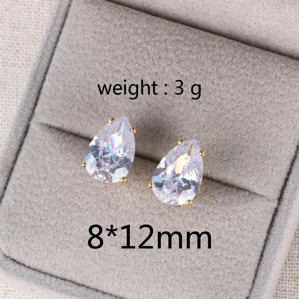 Delicate Water Drop Shaped Stud Earrings Luxury Silver Color Crystal CZ Ear Earrings for Women Fashion Versatile Jewelry