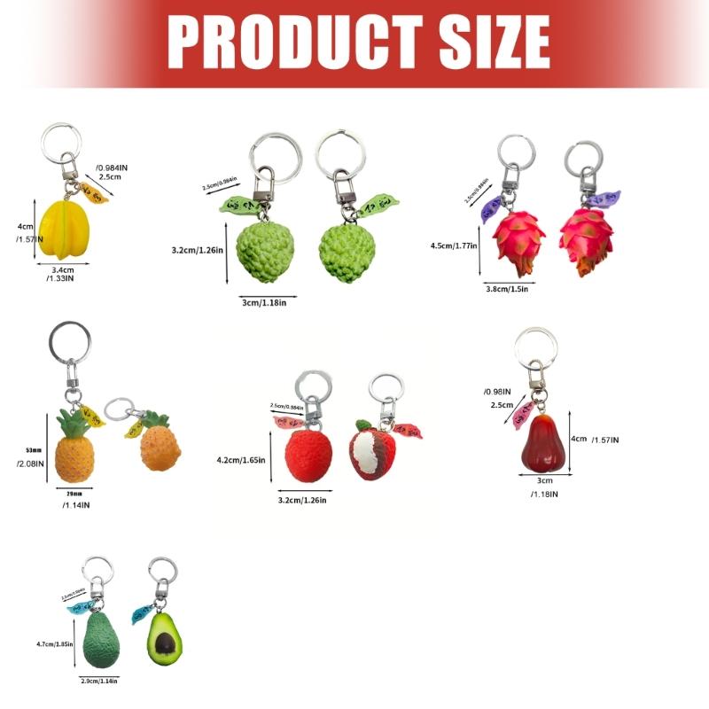 Craftsmanship Realistic Fruit Exquisite Keyring School Supplies Travel Essential Gift Backpack Phone Case Ornament
