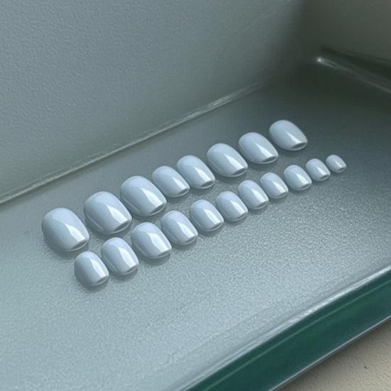 24Pcs Short Square Press on Toenails for Women, Salon Quality Glossy Stick-on Fake Nails, Removable Glue on False Toe Nails for Summer