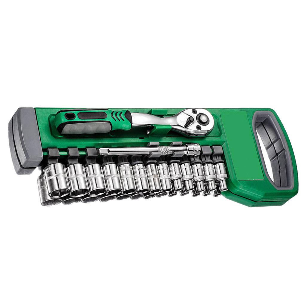 1/4 Inch Adjustable Wrench and Socket Set Compact Portable Tool Kit for Home Car Repair and Mechanical Maintenance