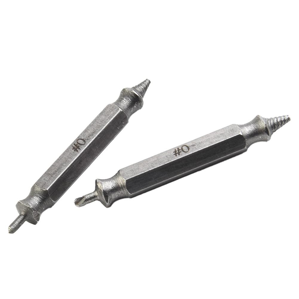 2-Piece Broken Screw Extractor Tool Set for Damaged Screws Compatible with Standard Power Drills and Quick Chucks