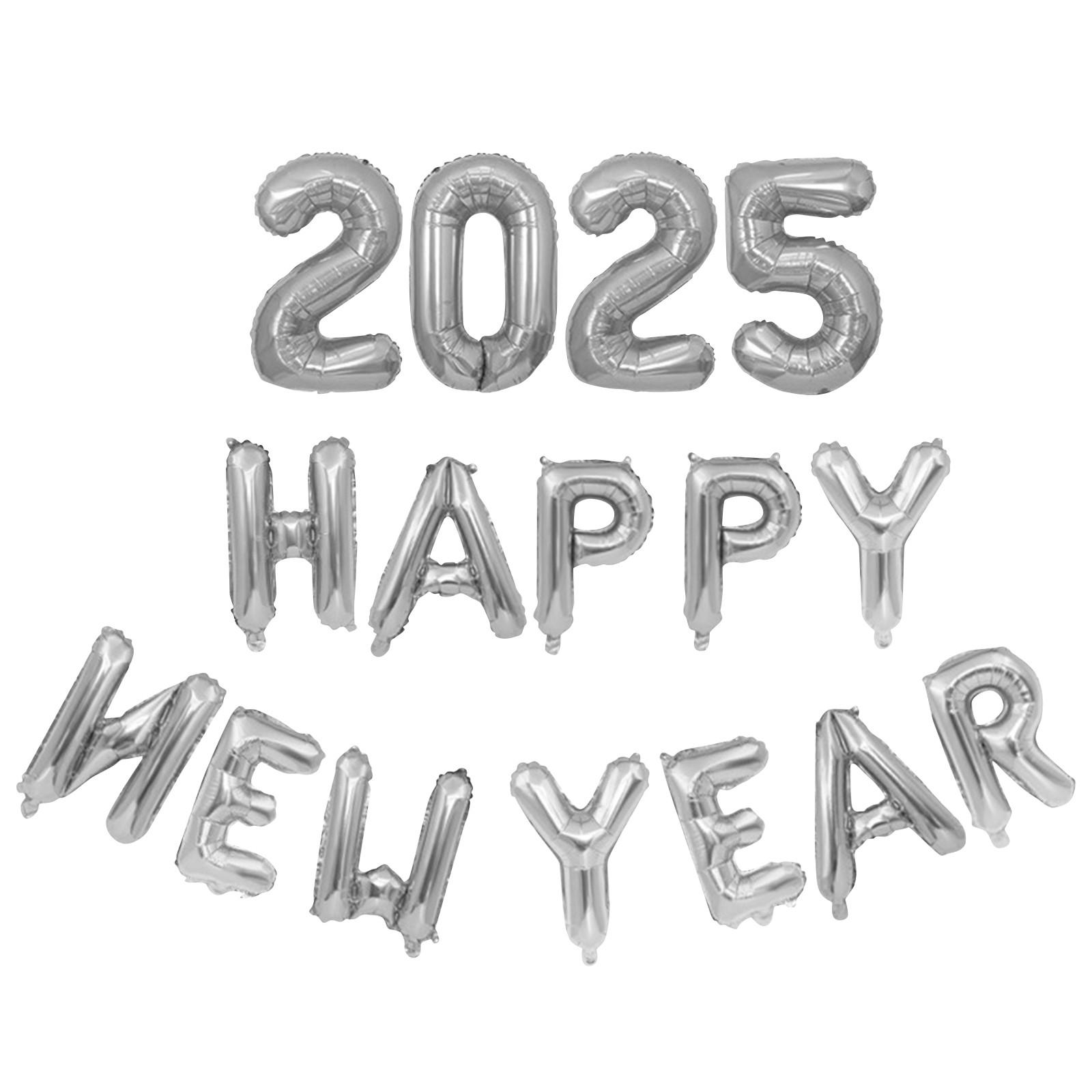 

2025 Digital Balloonn Party Balloonn Настройки Новогоднее украшение Украшение внутреннего сада Приветствующий Новый год Balloonn One Size серебряный