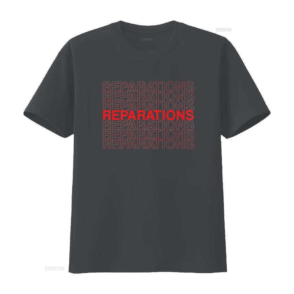 Reparations Pro Black Political Statement Plastic Bag Design Womens T Shirt vintage Washed designer clothes Soft