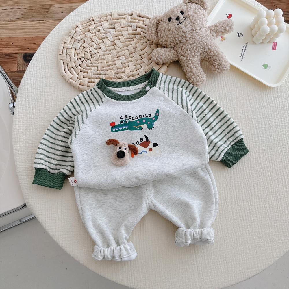 

Детский весенний костюм-двойка 2025: Детский свитшот и спортивные штаны для мальчиков и девочек 80 cm зелёный