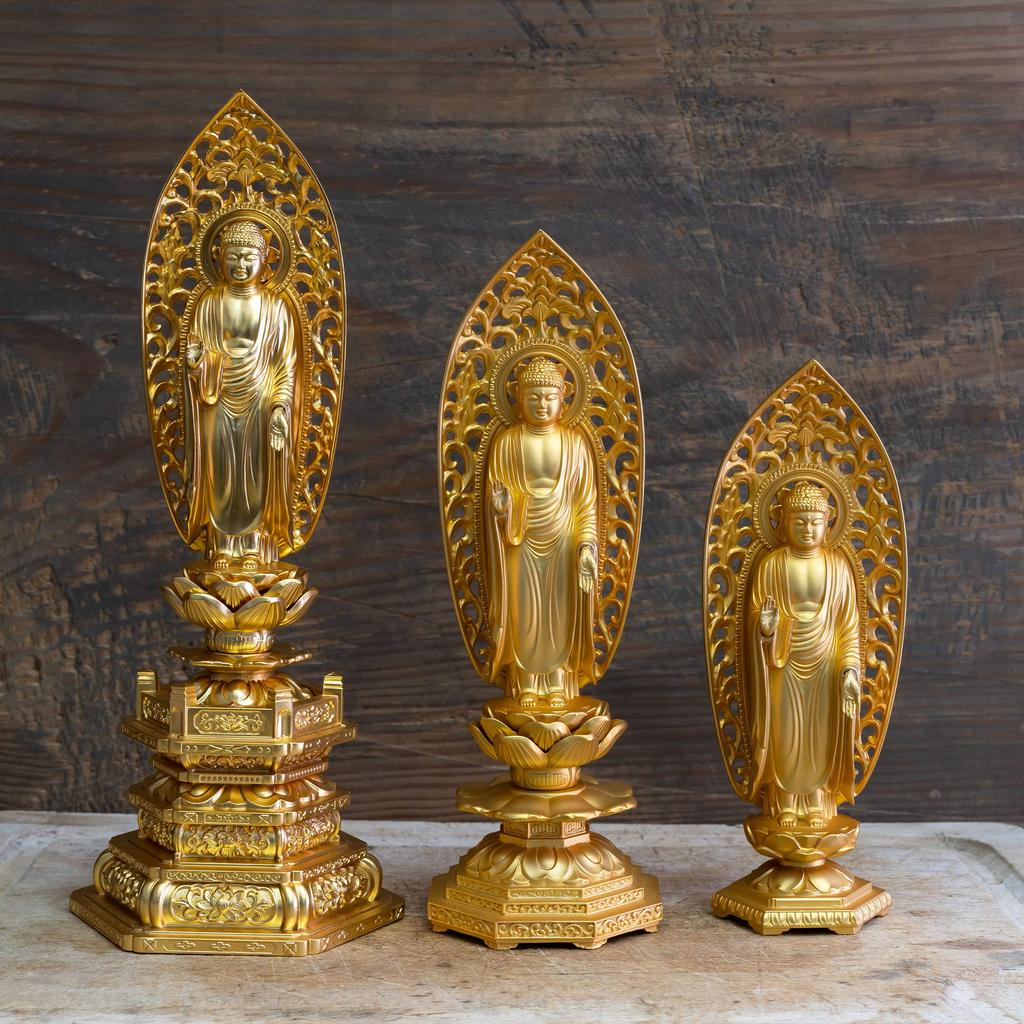 Buddha Statue Shaka Nyorai 15.7cm (gold Plated/24k Gold) Sculptor: Makita Shuun Original Model: "Soto, Rinzai, Tendai" Takaoka Bronzeware