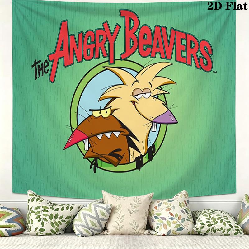 The Angry Beavers Pattern Home Decor Tapestry, Wall Hanging, Decorative RV Wall Cloth.AGT261020296