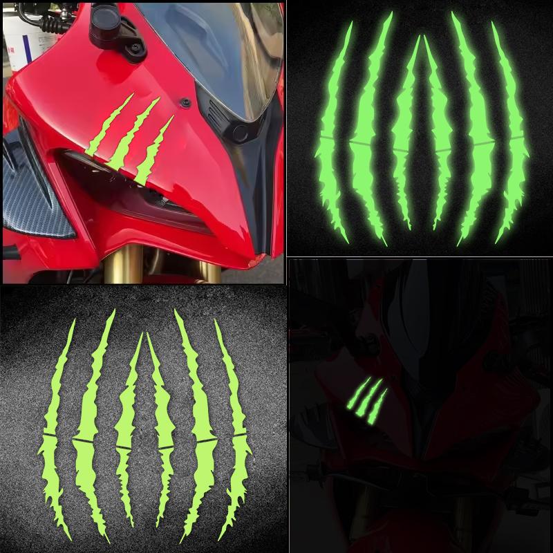 Monster claw mark motorcycle glitter film, front shield plate of helmet, motorcycle sticker. Suitable for all motorcycles.