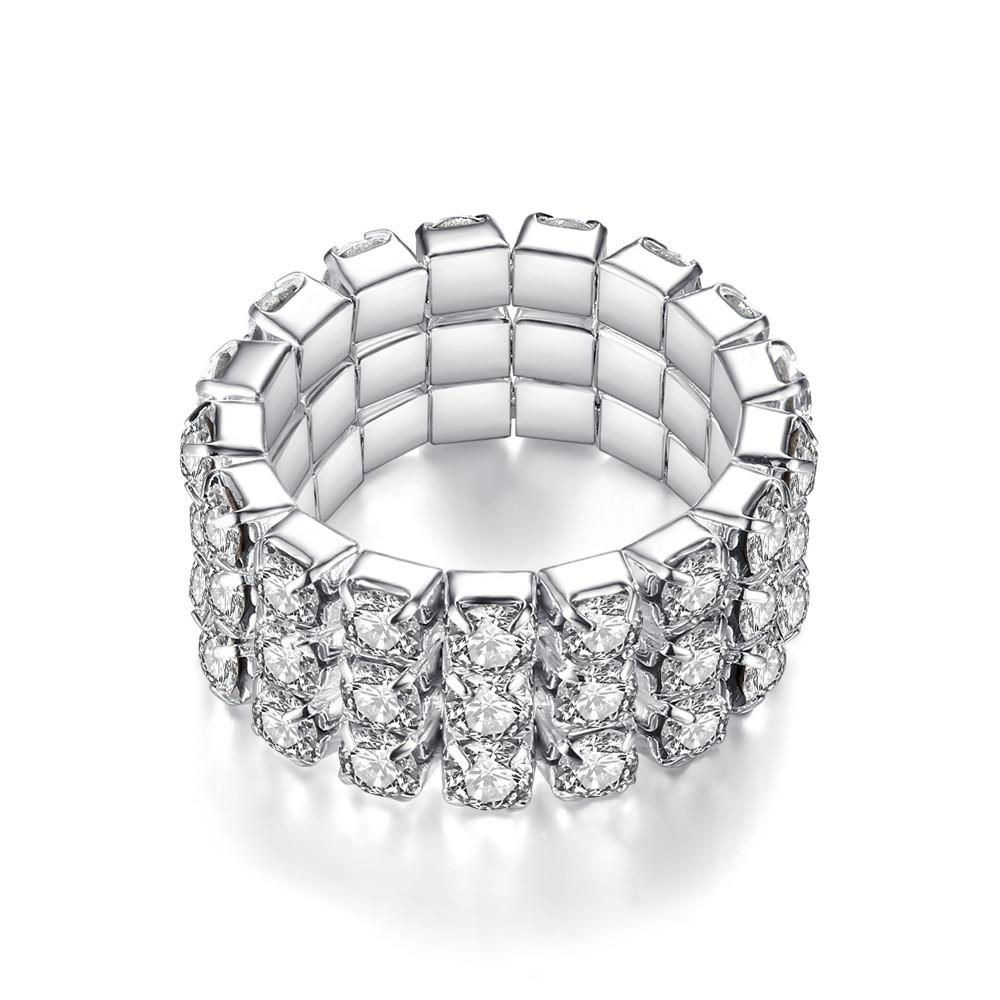 Geometric Silver Jewelry Set With Cubic Zirconia For Fashion Women
