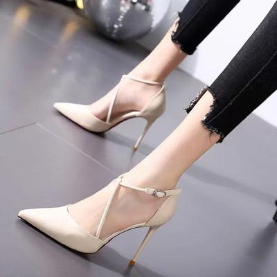 Superwysokie buty na obcasie, wiosenne, nowe, spiczaste, płytkie, cienkie, z antypoślizgowymi, odpornymi na zużycie obcasami