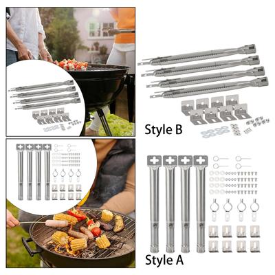4x Gas Grill Pipe Burners Gas Grill Tube Burners for Camping Household Party Stainless Steel Grill Burner Tubes Replacement