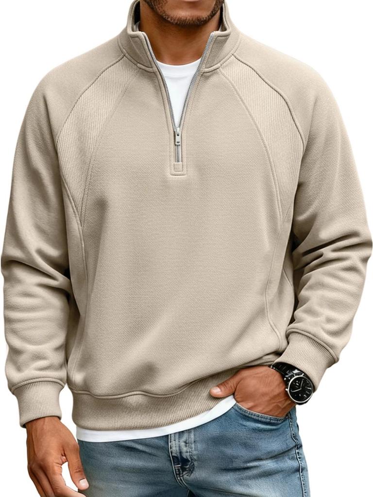 Men's Half-Zip Hoodie: Trendy Spring/Autumn/Winter 2025 Stand Collar Pullover
