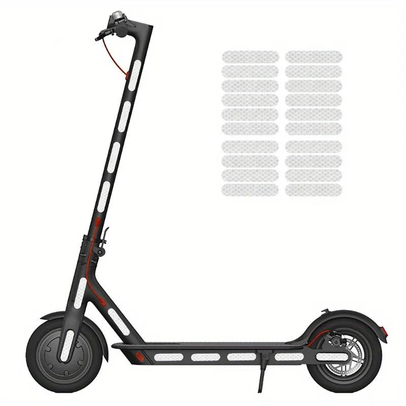 Autocolante Reflectorizante pentru Roți de Trotinetă - Autocolante cu Film Luminos de Avertizare Laterală, Accesorii pentru Îmbunătățirea Vizibilității și a Siguranței în Călătorie