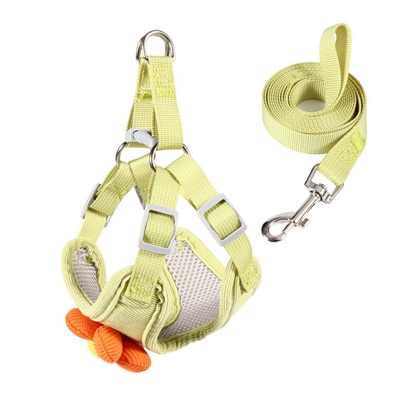 

Z Pipi Amoy Petal Chest Strap Pet Traction Rope Cat Puppy Dog Rope Traction Supplies Dog Traction L (14~ 10kg) rope length 150cm зелёный