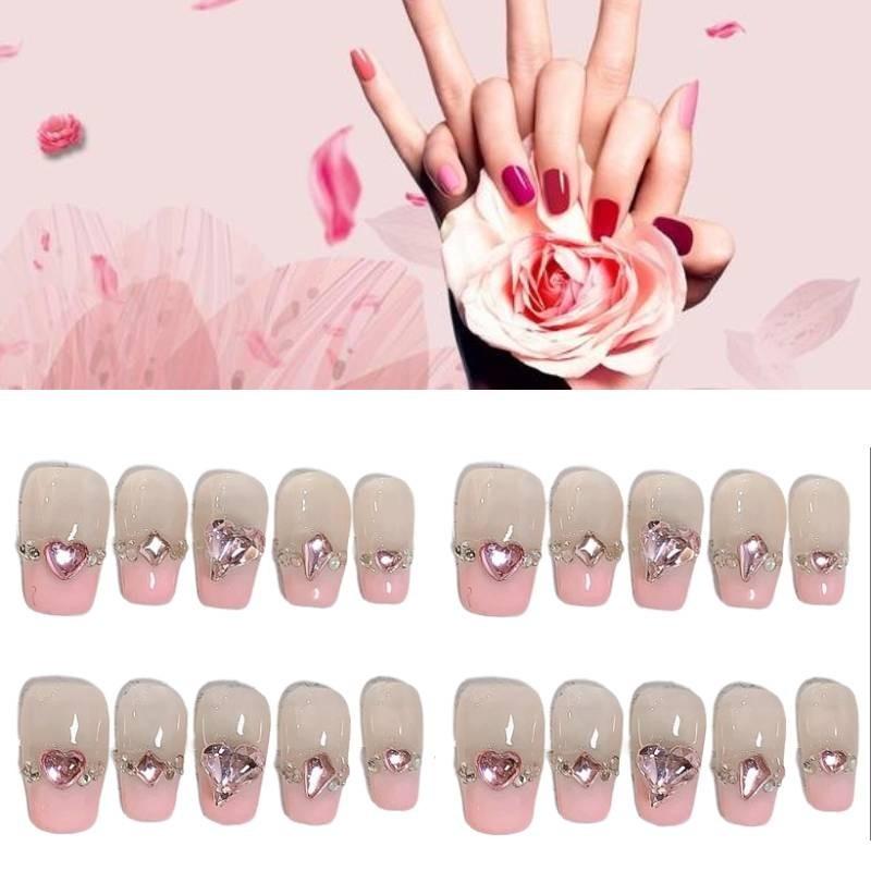 Wearing Nail Adorable Pink Heart Art Sticker Explosive Cute Trend Fashionable