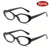 1/2pcs  New Small Frame Oval Anti-Blue Light Glasses For Women Trendy Clear Lens Transparent Glasses Luxury Black FrameGlasses