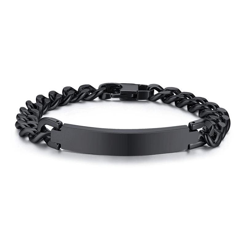 Vnox Bracelets d'Identification en Acier Inoxydable 9mm pour Hommes Personnaliser Nom Image Cadeau Unique Bracelets à Maillons