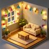 1m / 3.28ft Dollhouse String Lights Colorful Mini Christmas Tree Lights String  Scene Ornament