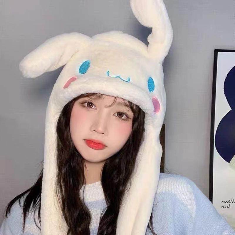 

Sanrio Jumping Up Cap Cinnamoroll My Melody Ear Moving Hat Kawaii Kuromi Мягкая плюшевая шапка Toys Funny Toy
