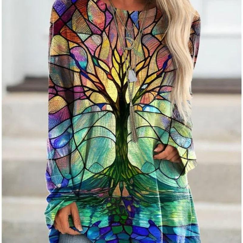 

Весенне-осенний новый женский модный топ для отдыха с 3D желтым принтом бабочки, женский топ с круглым вырезом и длинными рукавами реглан XS-8XL S