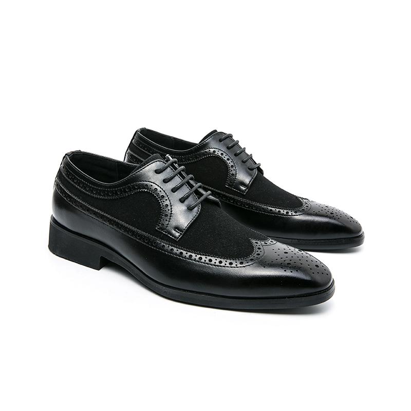 Men’s Derby Retro Leather Brogue Dress Shoes Formal Office Business Shoes Tuxedo Wedding Blazers Saddle Shoes Plus Size