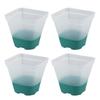 12pcs Reusable Plastic Nursery Pot with 12 Labels Drainage Holes Soft Silicone Base Flower Nursery Pot for Garden Green