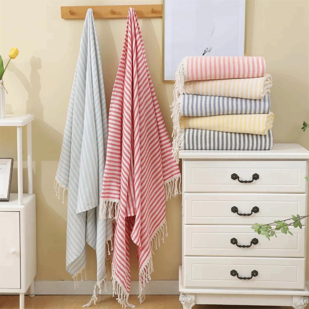 With Tassel Sports Bath Towel Polyester-cotton Swimming Towel Simple Travel Blanket  Spa