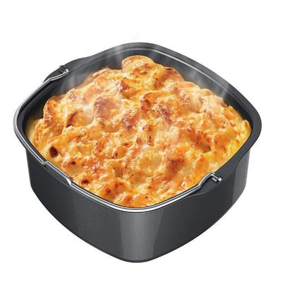 8 Inch Air Fryer Nonstick Cake Baking Tray Basket with Handle Round Cake Molds Baking Pizza Plate Dish Tools Cooking Accessories