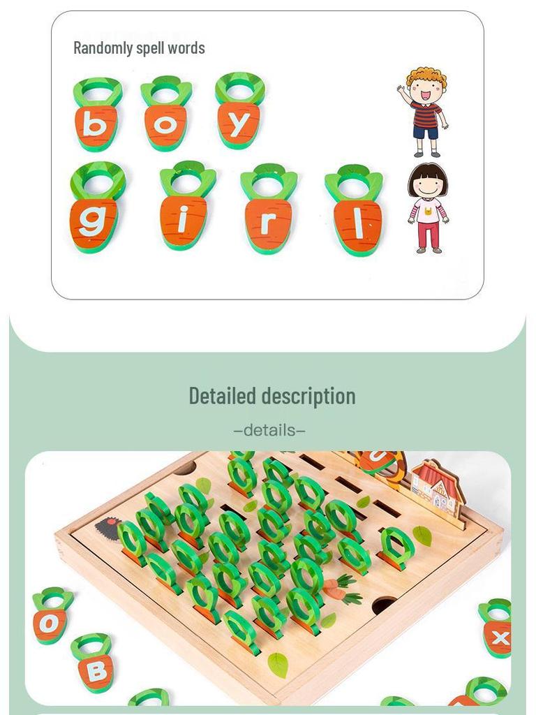 Little Rabbit Radish Pull Puzzle: Early Education, Memory Training, Interlocking Building Blocks Toy