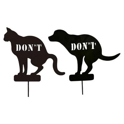 1pc Cast Iron Sign Garden Ground Plug Card Yard 'don't' Warning Grass Decor Stop Dogs Cats from Pooping On Your Lawn Sign