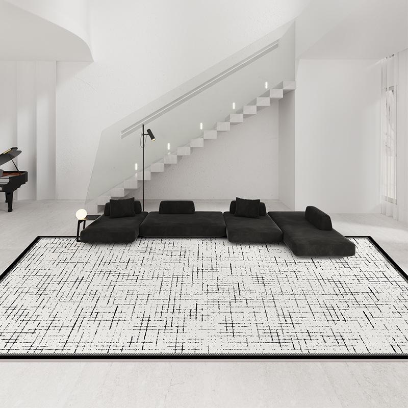 

Новый водонепроницаемый бархатный ковер 2024 года из черного и белого цветов — стильный дизайн, вдохновленный ароматами, для гостиной или спальни 100x200cm - Drip Plastic Backing Loop Velvet